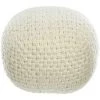 Kave Home - Pouf Rond Betty 100% Laine Blanche Ø 50cm - Blanc