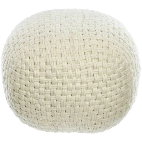 Kave Home - Pouf Rond Betty 100% Laine Blanche Ø 50cm - Blanc 3 Kave Home - Pouf Rond Betty 100% Laine Blanche Ø 50cm - Blanc