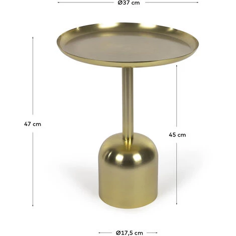 Kave Home - Table D'appoint Ronde Adaluz En Métal Doré Ø 37 Cm - Doré 5 Kave Home - Table D'appoint Ronde Adaluz En Métal Doré Ø 37 Cm - Doré – Image 3