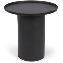 Kave Home - Table D'appoint Ronde Fleksa En Métal Noir Ø 45cm - Noir