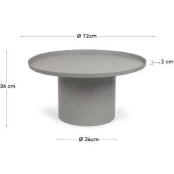 Kave Home - Table D'appoint Ronde Fleksa En Métal Gris Ø 72cm - Gris 7 Kave Home - Table D'appoint Ronde Fleksa En Métal Gris Ø 72cm - Gris -KAVE HOME Soldes 2022 41308150 3