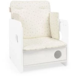 Kave Home - Coussin Chaise Haute Yamile 100 % Coton Biologique (GOTS) Beige Avec Feuilles Multicolores - Beige