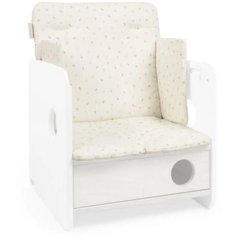 Kave Home - Coussin Chaise Haute Yamile 100 % Coton Biologique (GOTS) Beige Avec Feuilles Multicolores - Beige 3 Kave Home - Coussin Chaise Haute Yamile 100 % Coton Biologique (GOTS) Beige Avec Feuilles Multicolores - Beige