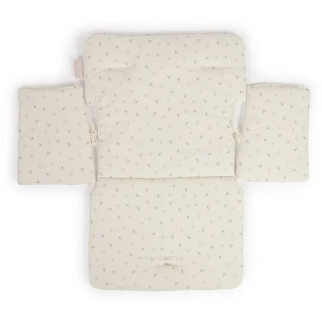 Kave Home - Coussin Chaise Haute Yamile 100 % Coton Biologique (GOTS) Beige Avec Feuilles Multicolores - Beige 5 Kave Home - Coussin Chaise Haute Yamile 100 % Coton Biologique (GOTS) Beige Avec Feuilles Multicolores - Beige – Image 3