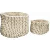 Kave Home - Lot Lucinna De 2 Paniers 100% Coton Blanc - Beige
