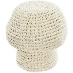 Kave Home - Pouf Enrica En Forme De Champignon Blanc Ø 30 Cm - Blanc