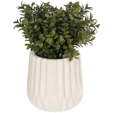 Kave Home - Plante Artificielle Milan Leaves Avec Pot En Céramique Blanc 23,5 Cm - Blanc 3 Kave Home - Plante Artificielle Milan Leaves Avec Pot En Céramique Blanc 23,5 Cm - Blanc