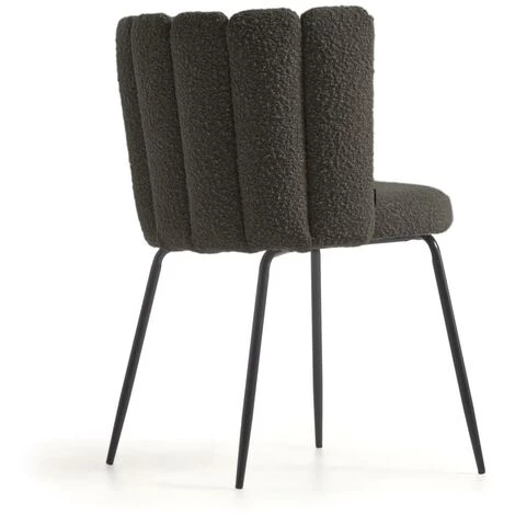 Kave Home - Chaise Aniela Bouclette Noir Et Métal Peint Noir - Noir 5 Kave Home - Chaise Aniela Bouclette Noir Et Métal Peint Noir - Noir – Image 3