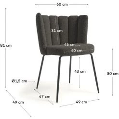 Kave Home - Chaise Aniela Bouclette Noir Et Métal Peint Noir - Noir 11 Kave Home - Chaise Aniela Bouclette Noir Et Métal Peint Noir - Noir -KAVE HOME Soldes 2022 42166755 5