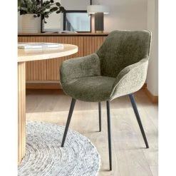 Kave Home - Chaise Amira En Chenille Vert Foncé Et Pieds En Métal Peint Noir - Vert 10 Kave Home - Chaise Amira En Chenille Vert Foncé Et Pieds En Métal Peint Noir - Vert -KAVE HOME Soldes 2022 42499552 4