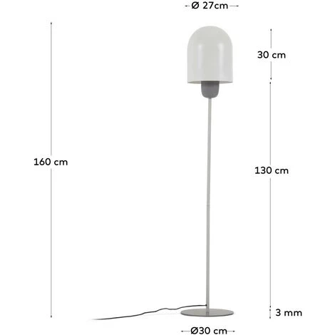 Kave Home - Lampadaire Brittany En Métal Peint Blanc Et Gris - Blanc 5 Kave Home - Lampadaire Brittany En Métal Peint Blanc Et Gris - Blanc – Image 3