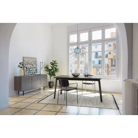 Kave Home - Chaise Maureen En Placage De Frêne Finition Foncée Et Métal Finition Laiton - Marron 6 Kave Home - Chaise Maureen En Placage De Frêne Finition Foncée Et Métal Finition Laiton - Marron – Image 4