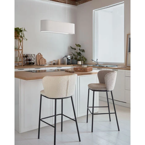 Kave Home - Abat-jour Suspension Palette Blanc 20 X 75 Cm - Blanc 4 Kave Home - Abat-jour Suspension Palette Blanc 20 X 75 Cm - Blanc – Image 2