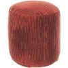 Kave Home - Pouf Rond Cadenet En Velours Côtelé Grosses Côtes Terracotta Ø 40 Cm - Rouge
