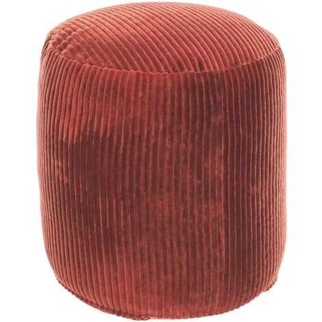 Kave Home - Pouf Rond Cadenet En Velours Côtelé Grosses Côtes Terracotta Ø 40 Cm - Rouge 3 Kave Home - Pouf Rond Cadenet En Velours Côtelé Grosses Côtes Terracotta Ø 40 Cm - Rouge