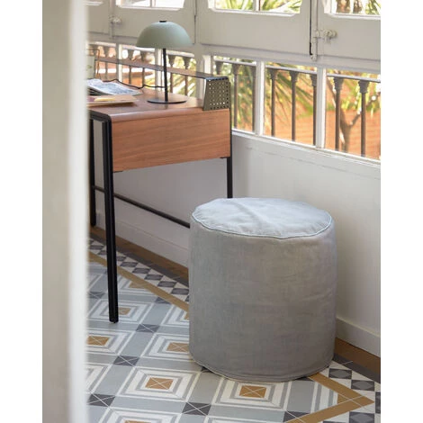 Kave Home - Pouf Rond Brunetta En Velours Turquoise Clair Ø 40 Cm - Turquoise 4 Kave Home - Pouf Rond Brunetta En Velours Turquoise Clair Ø 40 Cm - Turquoise – Image 2