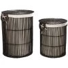 Kave Home - Lot Fayna De 2 Paniers à Linge 100% Rotin Finition Noire 40 Cm / 46 Cm - Noir 1 Kave Home - Lot Fayna De 2 Paniers à Linge 100% Rotin Finition Noire 40 Cm / 46 Cm - Noir -KAVE HOME Soldes 2022 46523561 1