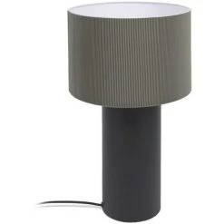 Kave Home - Lampe De Table Domicina En Métal Peint Noir Et Gris - Noir
