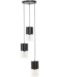 Kave Home - Suspension Flexa En Métal Peint Noir - Transparent