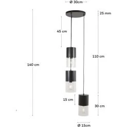 Kave Home - Suspension Flexa En Métal Peint Noir - Transparent 7 Kave Home - Suspension Flexa En Métal Peint Noir - Transparent -KAVE HOME Soldes 2022 46965807 3