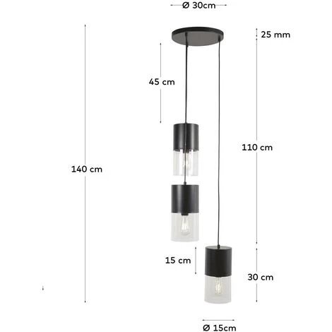 Kave Home - Suspension Flexa En Métal Peint Noir - Transparent 5 Kave Home - Suspension Flexa En Métal Peint Noir - Transparent – Image 3