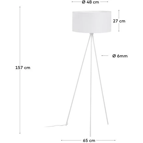 Kave Home - Lampadaire Ikia En Métal Peint Blanc - Blanc 5 Kave Home - Lampadaire Ikia En Métal Peint Blanc - Blanc – Image 3