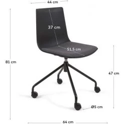 Kave Home - Chaise De Bureau Ralfi Noire Avec Assise Noire - Noir 11 Kave Home - Chaise De Bureau Ralfi Noire Avec Assise Noire - Noir -KAVE HOME Soldes 2022 47128045 5