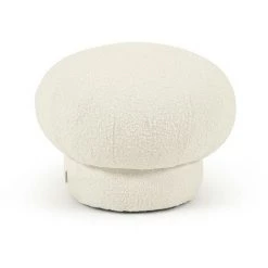 Kave Home - Pouf Rond Sarisha Bouclette Blanc Ø 49 Cm - Blanc