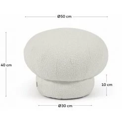 Kave Home - Pouf Rond Sarisha Bouclette Blanc Ø 49 Cm - Blanc 7 Kave Home - Pouf Rond Sarisha Bouclette Blanc Ø 49 Cm - Blanc -KAVE HOME Soldes 2022 47273737 3