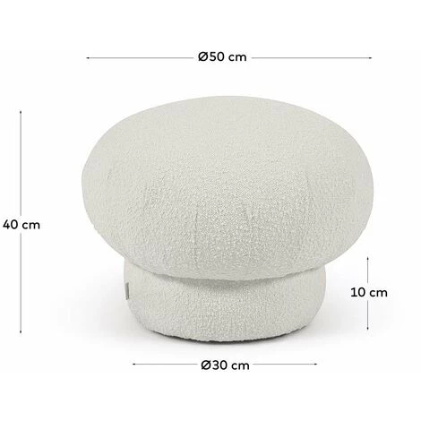 Kave Home - Pouf Rond Sarisha Bouclette Blanc Ø 49 Cm - Blanc 5 Kave Home - Pouf Rond Sarisha Bouclette Blanc Ø 49 Cm - Blanc – Image 3