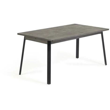 Kave Home - Table Extensible Indiann En Bois Massif D'acacia Gris 160 (220) X 75 Cm - Gris 3 Kave Home - Table Extensible Indiann En Bois Massif D'acacia Gris 160 (220) X 75 Cm - Gris