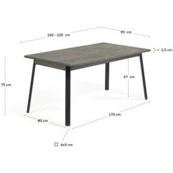 Kave Home - Table Extensible Indiann En Bois Massif D'acacia Gris 160 (220) X 75 Cm - Gris 9 Kave Home - Table Extensible Indiann En Bois Massif D'acacia Gris 160 (220) X 75 Cm - Gris -KAVE HOME Soldes 2022 47573138 4