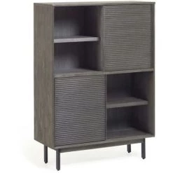 Kave Home - Étagère Indiann En Bois Massif D'acacia 100 X 140 Cm - Noir