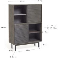 Kave Home - Étagère Indiann En Bois Massif D'acacia 100 X 140 Cm - Noir 7 Kave Home - Étagère Indiann En Bois Massif D'acacia 100 X 140 Cm - Noir -KAVE HOME Soldes 2022 47573140 3