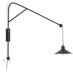 Kave Home - Applique Murale Eleazar En Métal Peint Noir - Noir