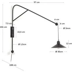 Kave Home - Applique Murale Eleazar En Métal Peint Noir - Noir 7 Kave Home - Applique Murale Eleazar En Métal Peint Noir - Noir -KAVE HOME Soldes 2022 48496149 3