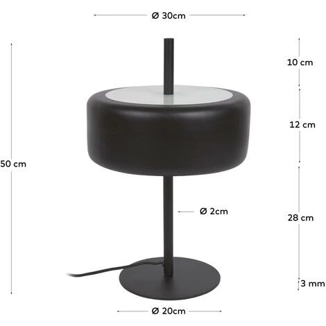 Kave Home - Lampe Francisca En Métal Peint Noir Et Verre - Noir 5 Kave Home - Lampe Francisca En Métal Peint Noir Et Verre - Noir – Image 3
