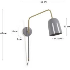 Kave Home - Applique Murale Audrie En Acier Peint Gris - Gris 7 Kave Home - Applique Murale Audrie En Acier Peint Gris - Gris -KAVE HOME Soldes 2022 48496159 3