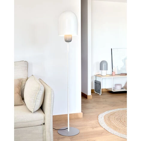 Kave Home - Lampe Brittany En Métal Peint Blanc Et Gris - Gris 4 Kave Home - Lampe Brittany En Métal Peint Blanc Et Gris - Gris – Image 2