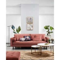 Kave Home - Reposes-pied Debra 80 X 80 Cm Velours Rose - Rose 8 Kave Home - Reposes-pied Debra 80 X 80 Cm Velours Rose - Rose -KAVE HOME Soldes 2022 49719088 3