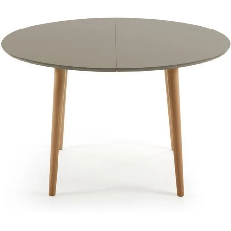 Kave Home - Table Extensible Ovale Oqui MDF Laqué Marron Et Pieds Bois Massif Hêtre 120 (200) X 90 Cm - Marron 5 Kave Home - Table Extensible Ovale Oqui MDF Laqué Marron Et Pieds Bois Massif Hêtre 120 (200) X 90 Cm - Marron – Image 3