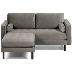 Kave Home - Canapé Debra 2 Places Avec Repose-pieds En Velours Gris 182 Cm - Gris 9 Kave Home - Canapé Debra 2 Places Avec Repose-pieds En Velours Gris 182 Cm - Gris -KAVE HOME Soldes 2022 49719531 3