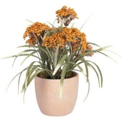 Kave Home - Plante Artificielle Leonitis Leonurus En Pot En Céramique - Orange