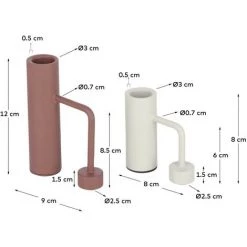 Kave Home - Set De Deux Bougeoirs Shania - Rouge -KAVE HOME Soldes 2022 49719898 3