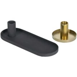Kave Home - Set De Deux Bougeoirs Nair - Noir