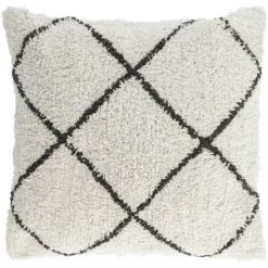Kave Home - Housse De Coussin Marivi Coton Blanc Et Noir 45 X 45 Cm - Blanc