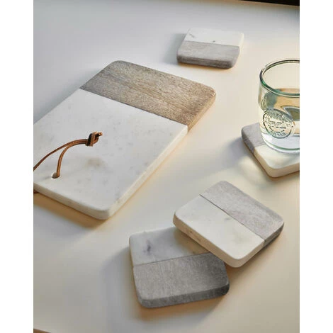 Kave Home - Plateau Danelle En Marbre Et Bois - Naturel 4 Kave Home - Plateau Danelle En Marbre Et Bois - Naturel – Image 2