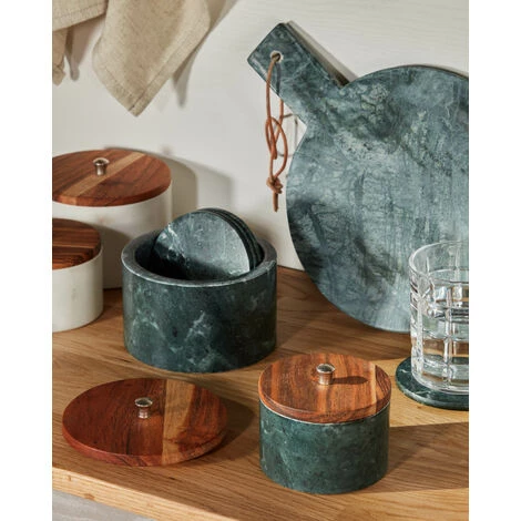 Kave Home - Plateau Tresa Rond En Marbre Vert - Vert 4 Kave Home - Plateau Tresa Rond En Marbre Vert - Vert – Image 2