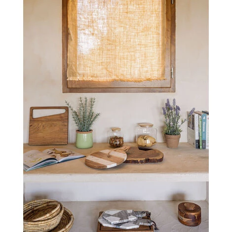 Kave Home - Plateau Tresa Rond En Bois De Manguier Massif Et Marbre Blanc - Blanc 4 Kave Home - Plateau Tresa Rond En Bois De Manguier Massif Et Marbre Blanc - Blanc – Image 2