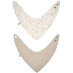 Kave Home - Lot Maren De 2 Bandanas 100% Coton Bio (GOTS) Beige à Pois Rose - Multicolore